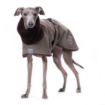 CAPPOTTINO INVERNALE "DG IG FLUFFY" CHOCOLATE CHIP PER PICCOLO LEVRIERO ITALIANO