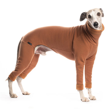 TUTA/PIGIAMINO IN PILE "DG URBAN WARMKEEPER BODY" PUMPKIN SPICE PER PICCOLO LEVRIERO E WHIPPET