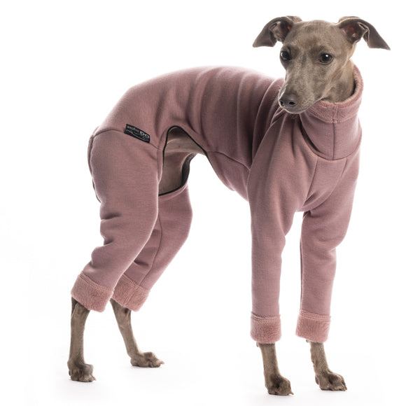 TUTA/PIGIAMINO IN PILE "DG URBAN WARMKEEPER BODY" BODY ROSE PER PICCOLO LEVRIERO E WHIPPET