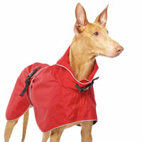 IMPERMEABILE "SOFA DOG WEAR ZOE 04" ROSSO PER GALGO E GRANDI LEVRIERI