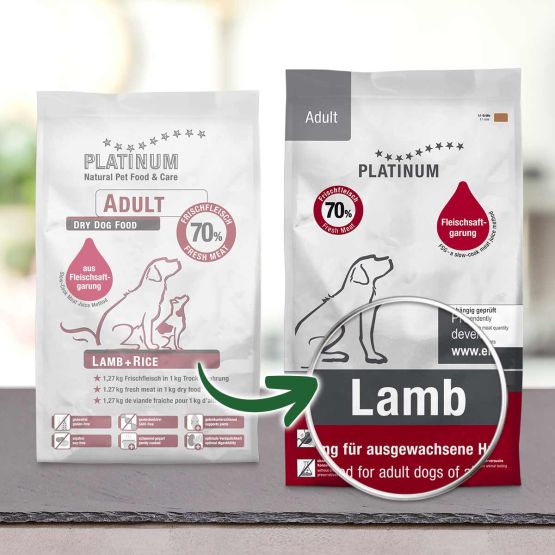 HALBFEUCHTE KROKETTEN FÜR HUNDE PLATINUM ADULT LAMM