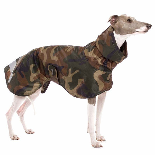 IMPERMEABILE "SOFA DOG WEAR MICHAEL ARMY RAIN" KHAKI CAMOUFLAGE PER WHIPPET