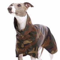 IMPERMEABILE "SOFA DOG WEAR MICHAEL ARMY RAIN" KHAKI CAMOUFLAGE PER WHIPPET