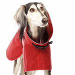 RED "SOFA DOG WEAR MICHAEL EXTRARAIN 02" RAINCOAT FOR WHIPPET, GALGO, GREYHOUND 