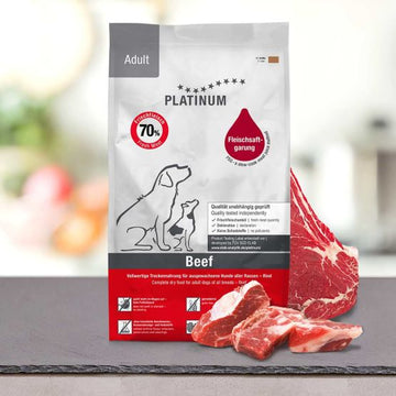 HALBFEUCHTES KIBBLE FÜR HUNDE PLATINUM ADULT RIND