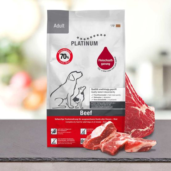 CROCCHETTE SEMIUMIDE PER CANI PLATINUM ADULT BEEF | Code Vanitose