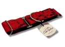 "RED JAPAN ROSE" MARTINGALHALSBAND FÜR WHIPPET UND WINDHUND-1