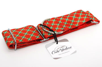 COLLARE MARTINGALA "RED TARTAN" PER WHIPPET E LEVRIERO