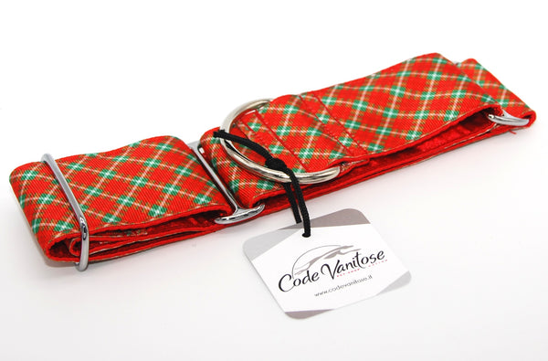 COLLARE MARTINGALA "RED TARTAN" PER WHIPPET E LEVRIERO