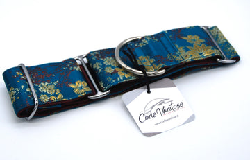 MARTINGALHALSBAND "BLAU UND WEISS" FÜR WHIPPET UND WINDHUND