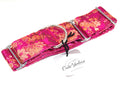 COLLARE MARTINGALA "FUCSIA GOLDEN FLOWERS" PER WHIPPET E LEVRIERO