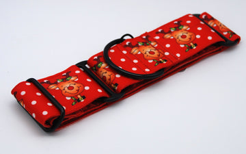 MARTINGALHALSBAND "BLUE FLOWERS SILVER" FÜR WHIPPET UND WINDHUND