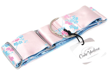 MARTINGALHALSBAND "BLUE FLOWERS SILVER" FÜR WHIPPET UND WINDHUND