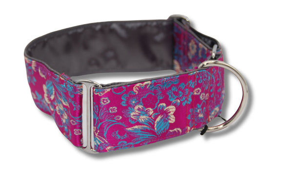"RED JAPAN ROSE" MARTINGALHALSBAND FÜR WHIPPET UND WINDHUND
