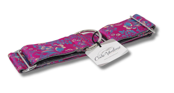 "RED JAPAN ROSE" MARTINGALHALSBAND FÜR WHIPPET UND WINDHUND