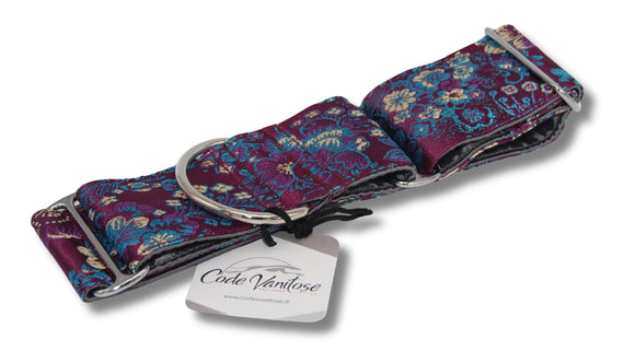 "RED JAPAN ROSE" MARTINGALHALSBAND FÜR WHIPPET UND WINDHUND
