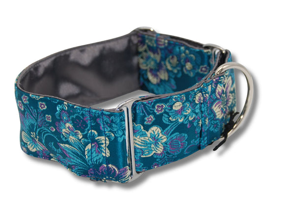 "RED JAPAN ROSE" MARTINGALHALSBAND FÜR WHIPPET UND WINDHUND