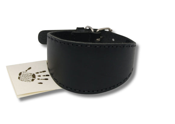 PADDED COLLAR IN VEGETABLE TANNED LEATHER TUSCANY BROWN/WATER FOR PLI, WHIPPET AND SIGHThounds