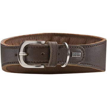 DUNKELBRAUNES "HUNTER COLLAR SUPER SOFT" LEDERHALSBAND FÜR PLI, WHIPPET, GALGO UND WINDHUND 