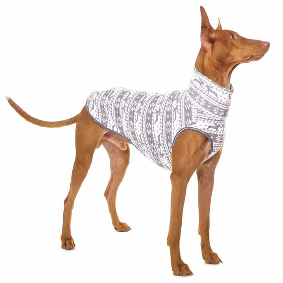 FLEECE T-SHIRT "SOFA HACHICO JUMPER 03" GRAU FÜR PLI, WHIPPET UND WINDHUND