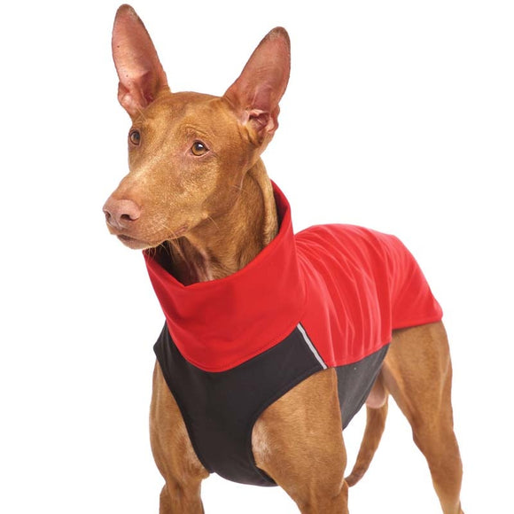 RED "SOFA HACHICO 02" SOFT SHELL T-SHIRT FOR PLI, WHIPPET, GALGO AND GREYGOUND