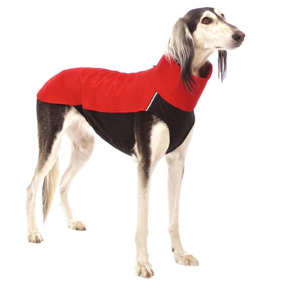 RED "SOFA HACHICO 02" SOFT SHELL T-SHIRT FOR PLI, WHIPPET, GALGO AND GREYGOUND