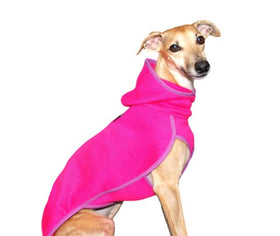 "SOFA KEVIN JUMPER-H" NEON PINK HOODED T-SHIRT FOR WHIPPET AND GREYHOUND
