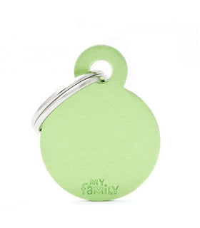 MY FAMILY "BASIC" DOG TAG GREEN CIRCLE