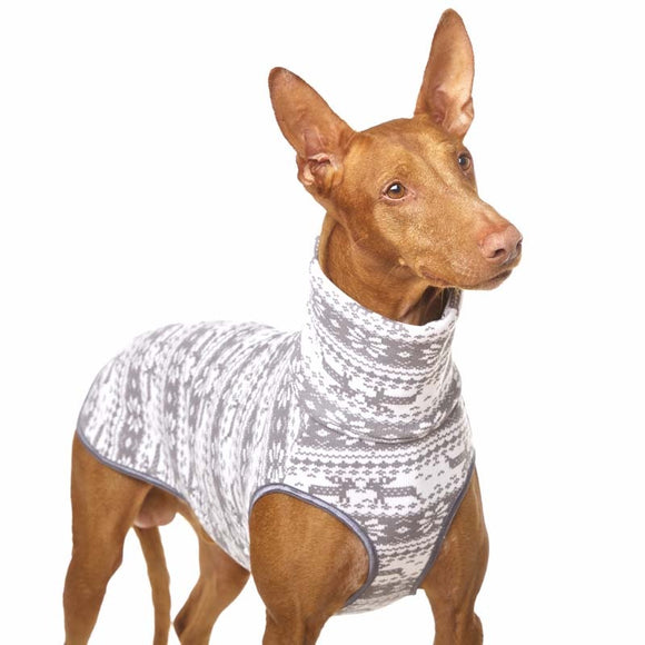 FLEECE T-SHIRT "SOFA HACHICO JUMPER 03" GRAU FÜR PLI, WHIPPET UND WINDHUND