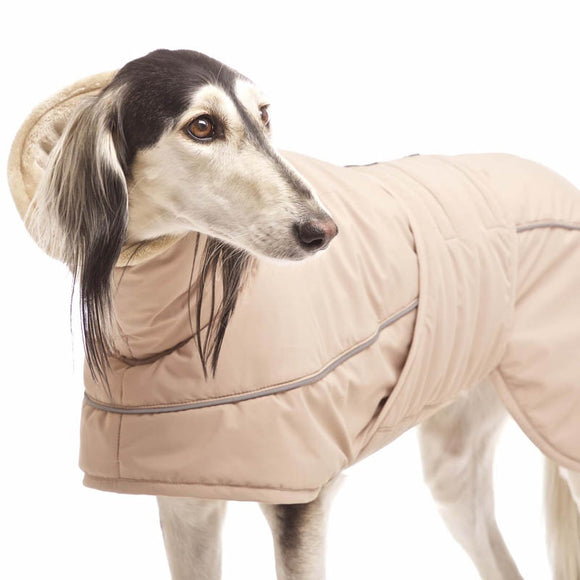 WINTERMANTEL „SOFA STING ELITE“ FÜR WHIPPET, GALGO UND GREYHOUND DUNKELGRAU