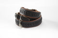 HURTTA BLACK AND BROWN BRAIDED LEATHER COLLAR FOR DOGS 30 CM