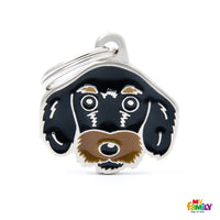 MY FAMILY BLACK WIRE-HAIRED "DACHSHUND" ID TAG FOR DOGS