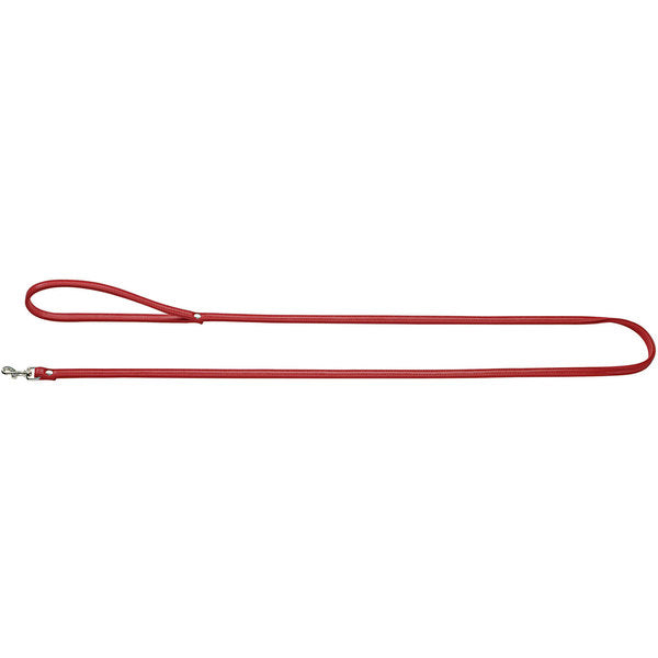 HUNTER LEASH IN RED TUBULAR LEATHER 