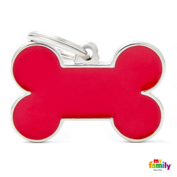 MY FAMILY "HANDMADE" RED BONE DOG TAG