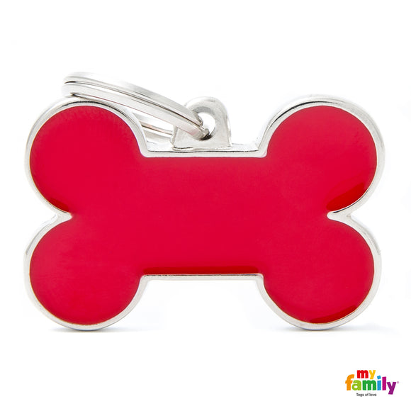 MY FAMILY "HANDMADE" RED BONE DOG TAG