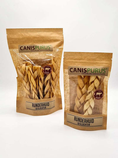 CANIS PURUS "BEEF SKIN INTRECCIATA 15 CM - 3PZ" 100% MANZO