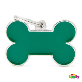 MY FAMILY GREEN BONE "HANDMADE" DOG TAG