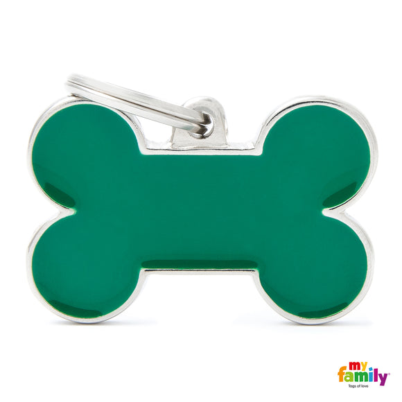 MY FAMILY GREEN BONE "HANDMADE" DOG TAG