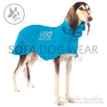 RAINCOAT IN SOFT SHELL "SOFA DOG WEAR MANUEL 03" LIGHT BLUE FOR SMALL ITALIAN SIGHThound, WHIPPET, GALGO, SIGHThound 