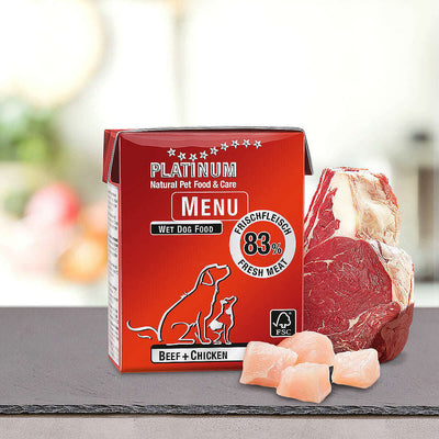 PLATINUM UMIDO PER CANI MENU BEEF AND CHICKEN