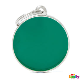 MY FAMILY "HANDMADE" DOG TAG GREEN CIRCLE