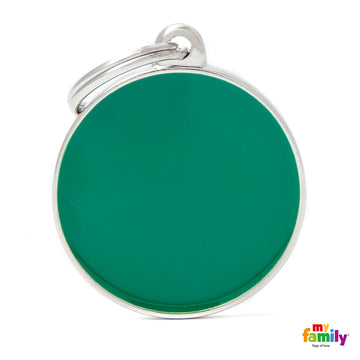 MY FAMILY "HANDMADE" DOG TAG GREEN CIRCLE