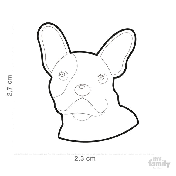 MY FAMILY BLACK AND WHITE "FRENCH BULLDOG" ID TAG FOR DOGS