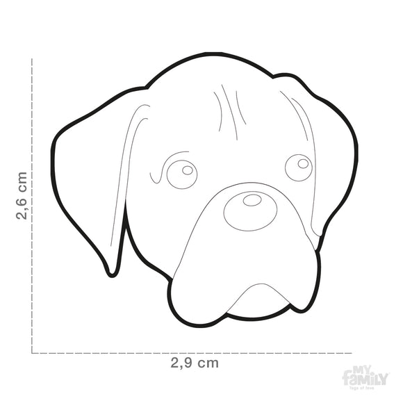 MY FAMILY BROWN AND WHITE "BOXER" TAG FOR DOGS