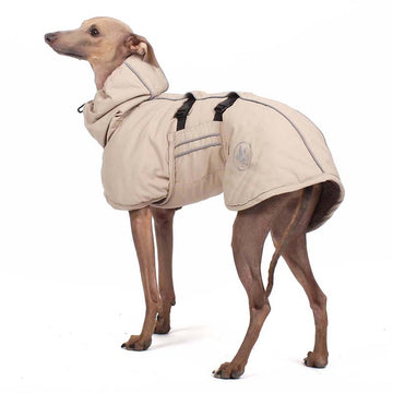 WINTERMANTEL "FRISTENSKI" FÜR KLEINEN BEIGE ITALIENISCHEN WINDHUND