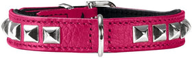 HUNTER COLLAR IN LEATHER ROCKY PETIT FUCHSIA 27 CM