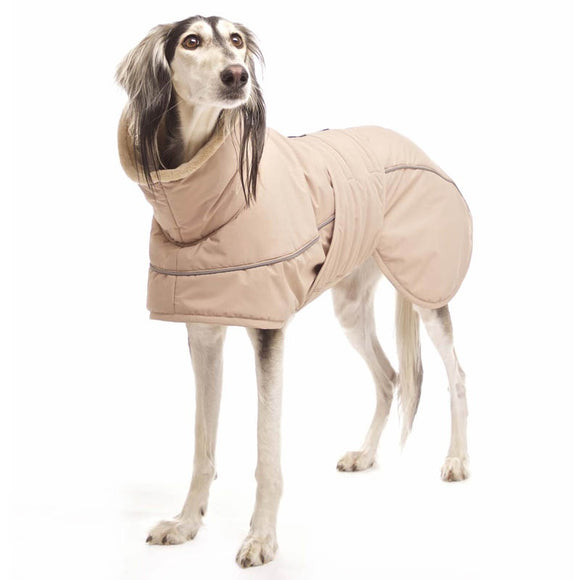 WINTERMANTEL „SOFA STING ELITE“ FÜR WHIPPET, GALGO UND GREYHOUND DUNKELGRAU