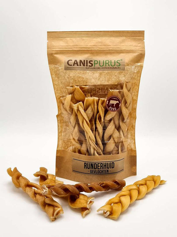 CANIS PURUS "GEFLOCHTEN RINDERHAUT 15 CM - 2STK" 100% RIND