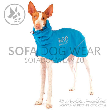 RAINCOAT IN SOFT SHELL "SOFA DOG WEAR MANUEL 03" LIGHT BLUE FOR SMALL ITALIAN SIGHThound, WHIPPET, GALGO, SIGHThound 