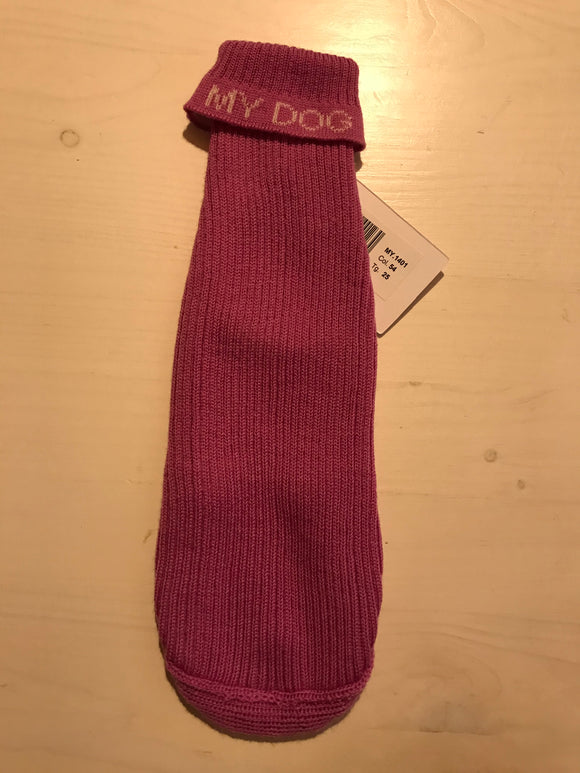 MERINO WOOL DOG ​​SWEATER "1-YHREAD RIBBED PULL" FUCHSIA